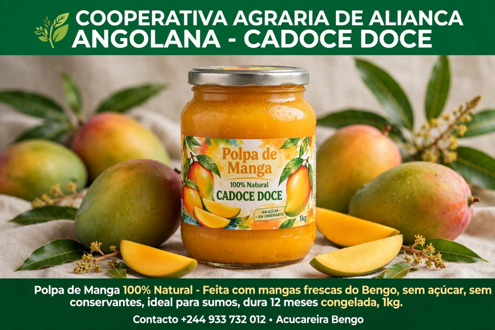 Polpa de Manga 1kg para sumos e restaurantes
