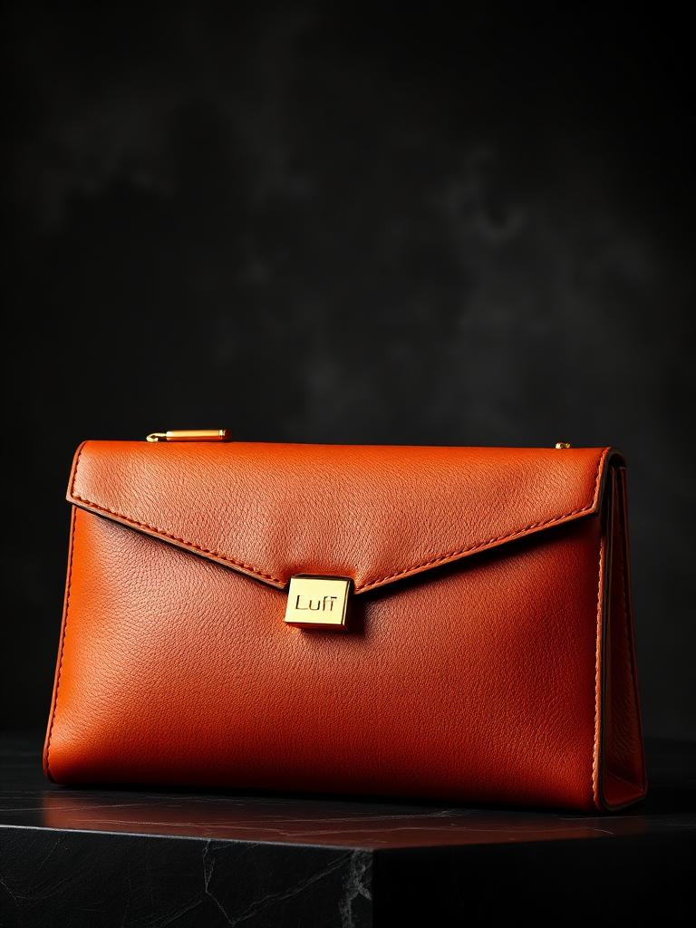 Clutch Terracota com Ferragem em Ouro